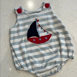 Shrimp & Grits Kids Sailboat Bubble.  Size 12M.
